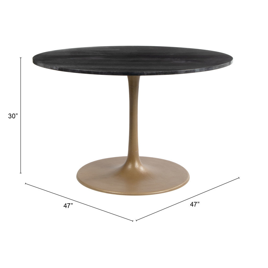 47" Gold Steel Dining Table