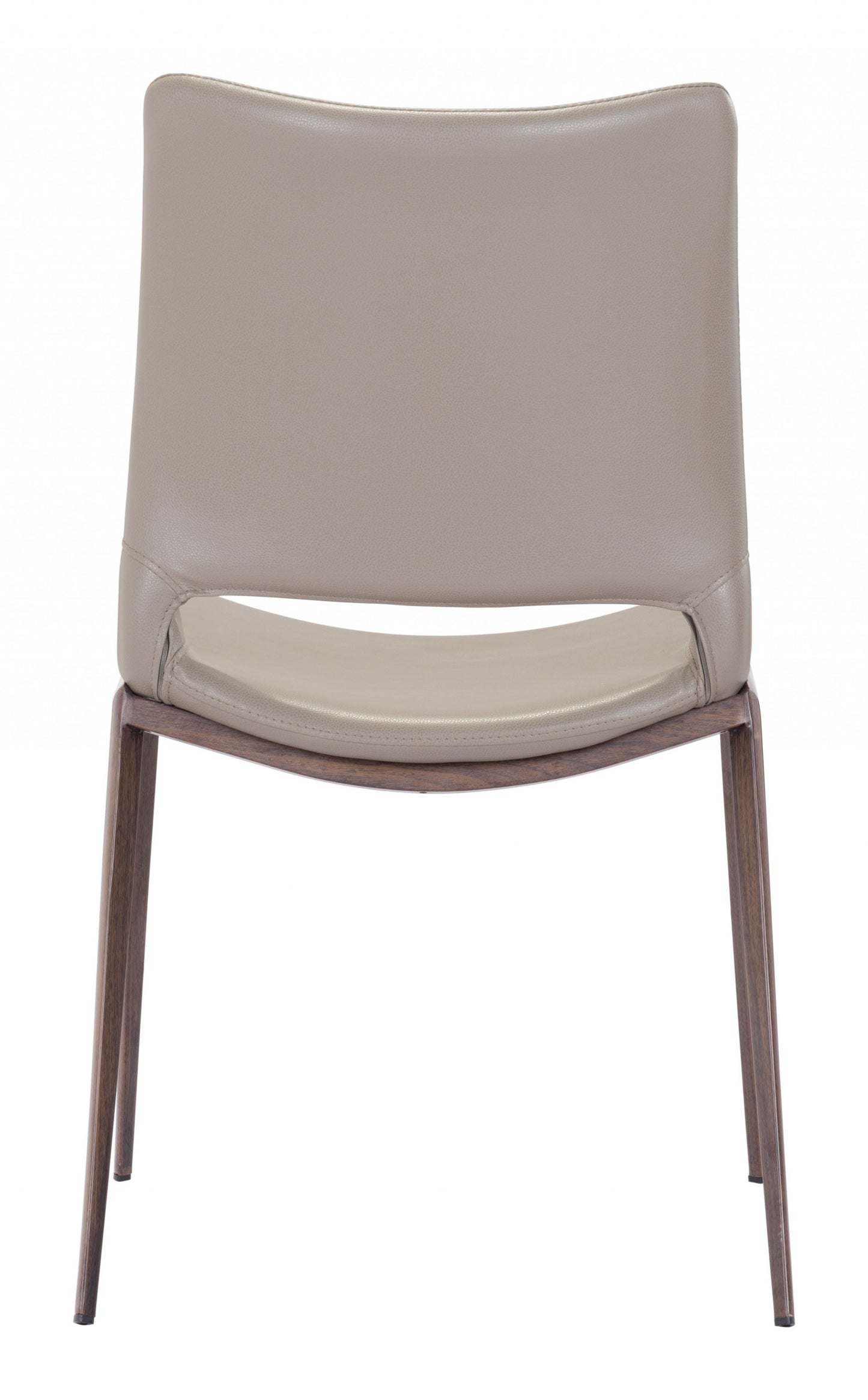 Set of Two Gray Faux Leather and Espresso Mod Ergo Dining Chairs