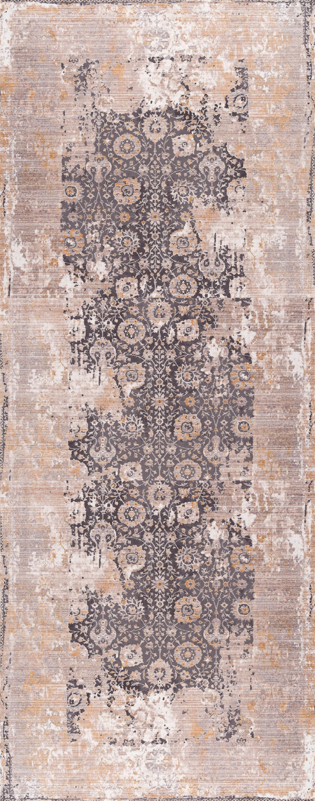 5' X 7' Gray and Ivory Oriental Non Skid Area Rug