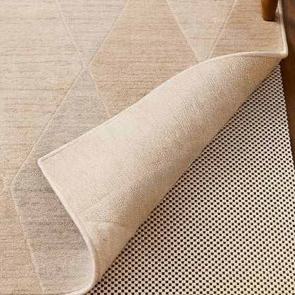 5' x 7' Ivory Striped Weave Non Slip Rug Pad