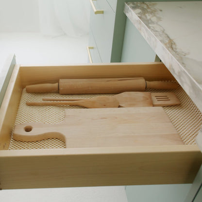 8' x 10' Ivory Striped Weave Non Slip Rug Pad