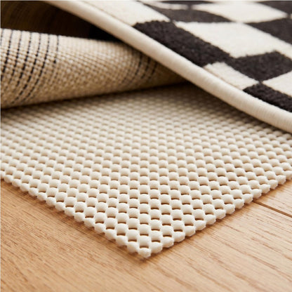 4' x 6' Ivory Striped Weave Non Slip Rug Pad