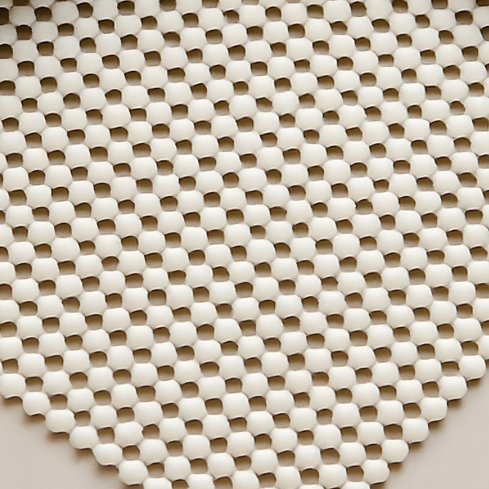4' x 6' Ivory Striped Weave Non Slip Rug Pad