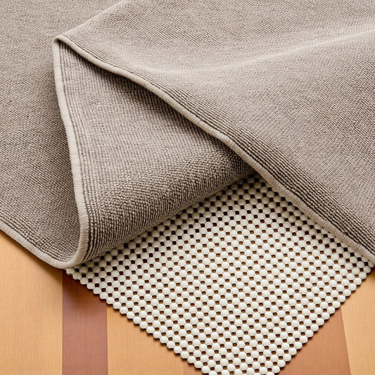 4' x 6' Ivory Striped Weave Non Slip Rug Pad