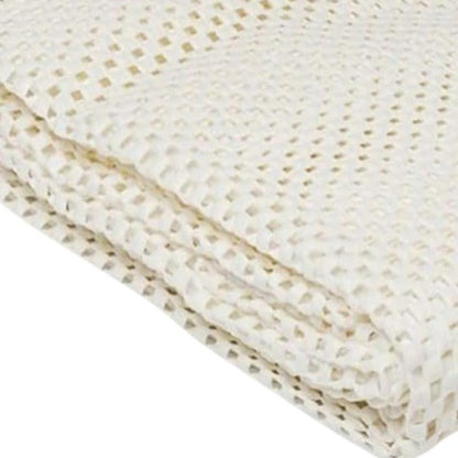 4' x 6' Ivory Striped Weave Non Slip Rug Pad