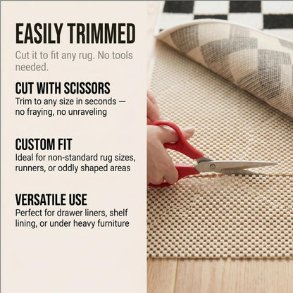 4' x 6' Ivory Striped Weave Non Slip Rug Pad