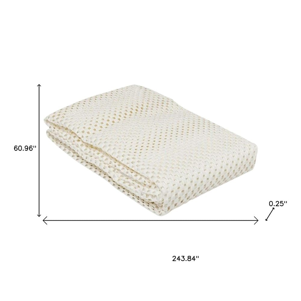 4' x 6' Ivory Striped Weave Non Slip Rug Pad