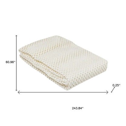 4' x 6' Ivory Striped Weave Non Slip Rug Pad