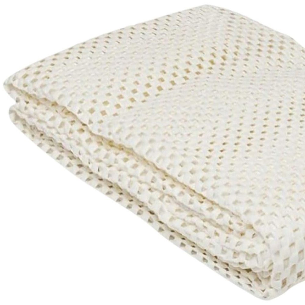 5' x 7' Ivory Striped Weave Non Slip Rug Pad