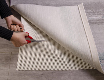 2' x 8' Ivory Striped Weave Non Slip Rug Pad