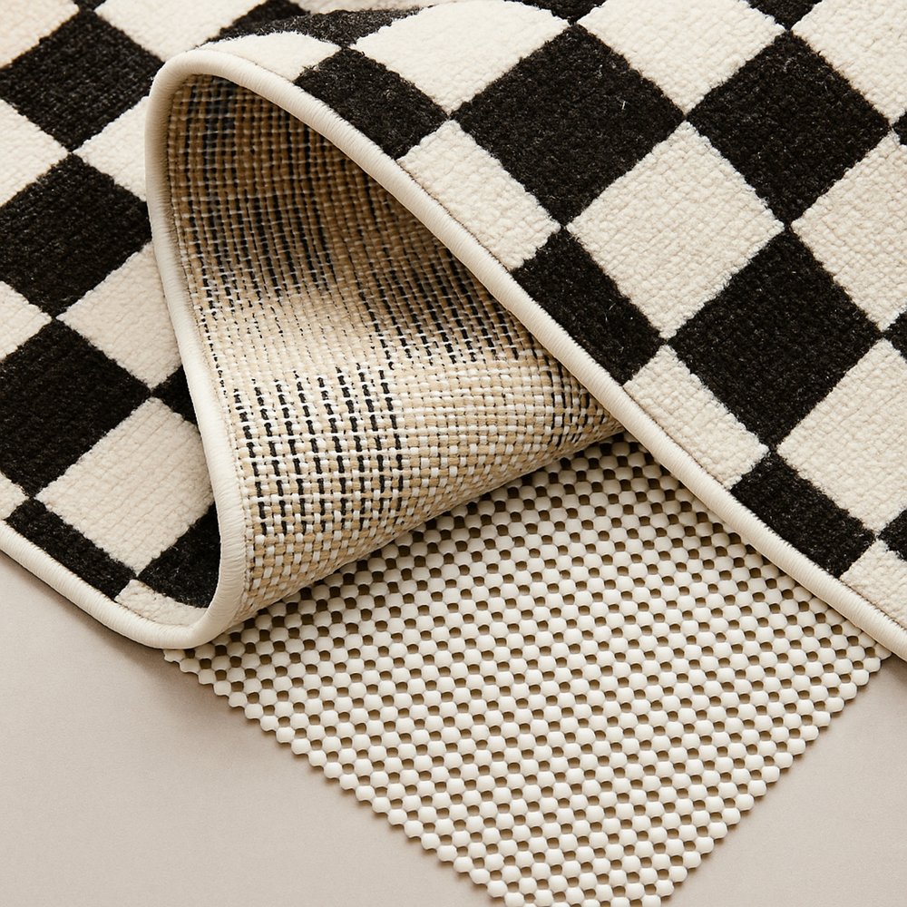 8' x 10' Ivory Striped Weave Non Slip Rug Pad