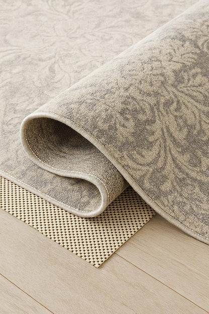 4' x 6' Ivory Striped Weave Non Slip Rug Pad