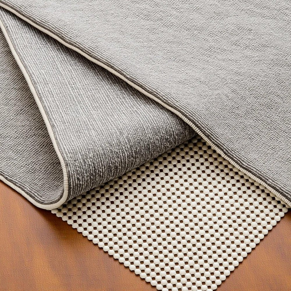 2' x 8' Ivory Striped Weave Non Slip Rug Pad