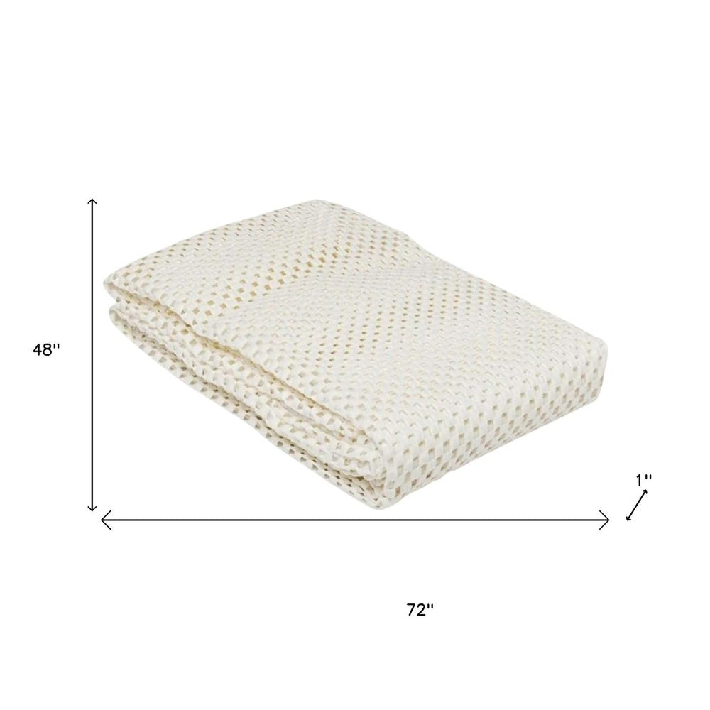 4' x 6' Ivory Striped Weave Non Slip Rug Pad