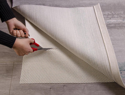 4' x 6' Ivory Striped Weave Non Slip Rug Pad