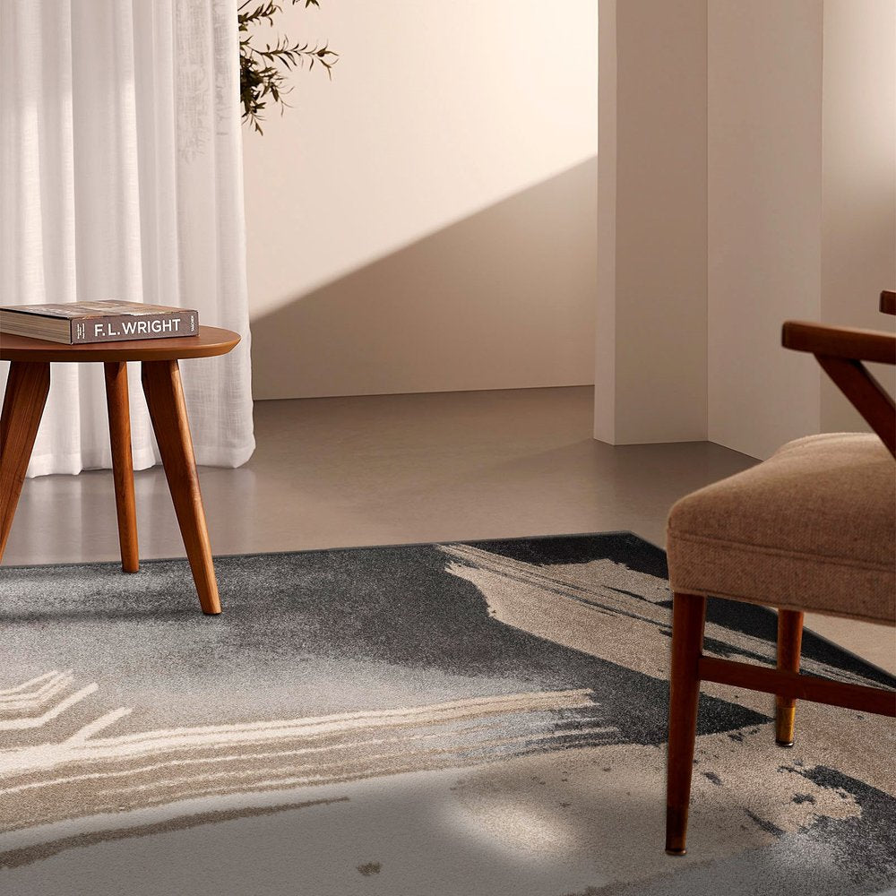 8' X 10' Gray Abstract Power Loom Area Rug