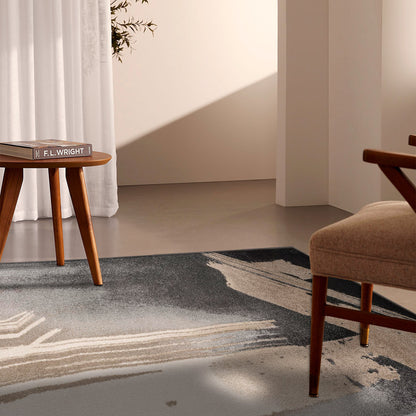 8' X 10' Gray Abstract Power Loom Area Rug