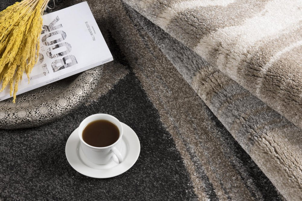 8' X 10' Gray Abstract Power Loom Area Rug