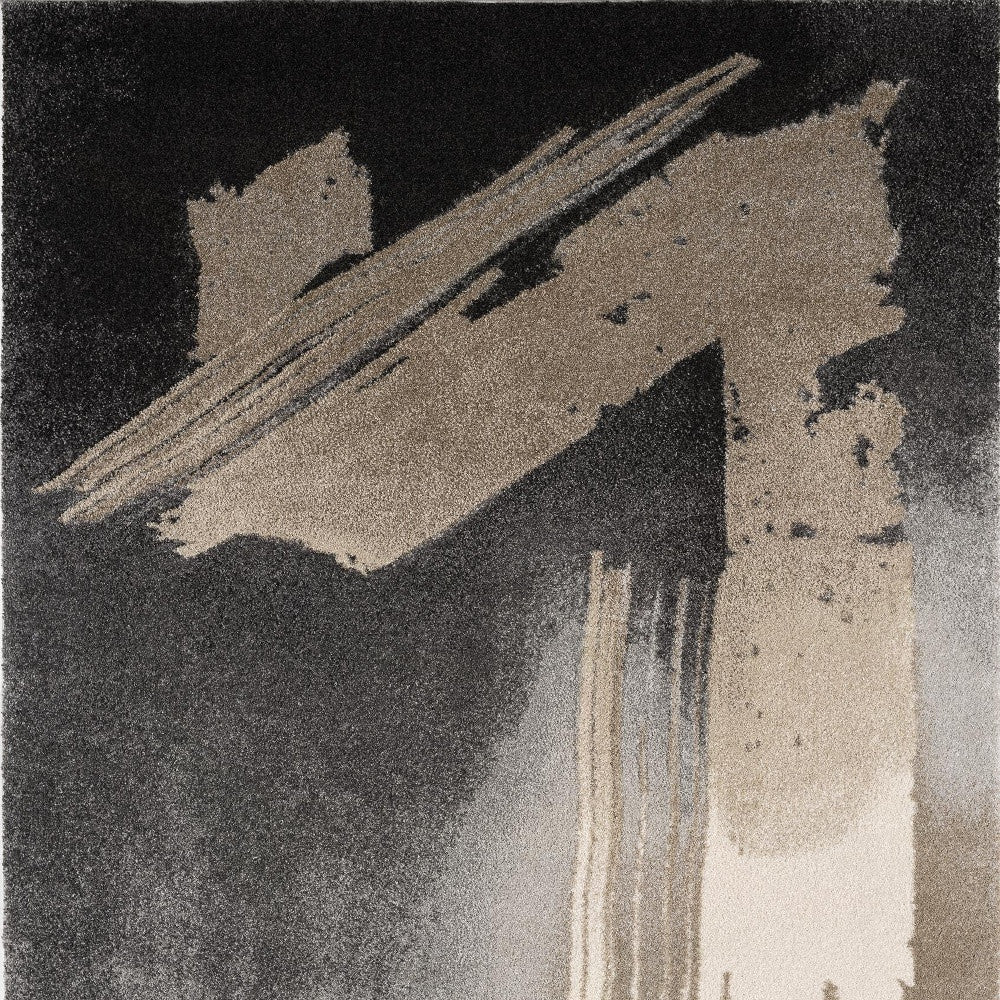 8' X 10' Gray Abstract Power Loom Area Rug