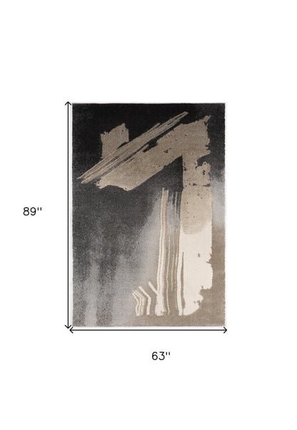 8' X 10' Gray Abstract Power Loom Area Rug