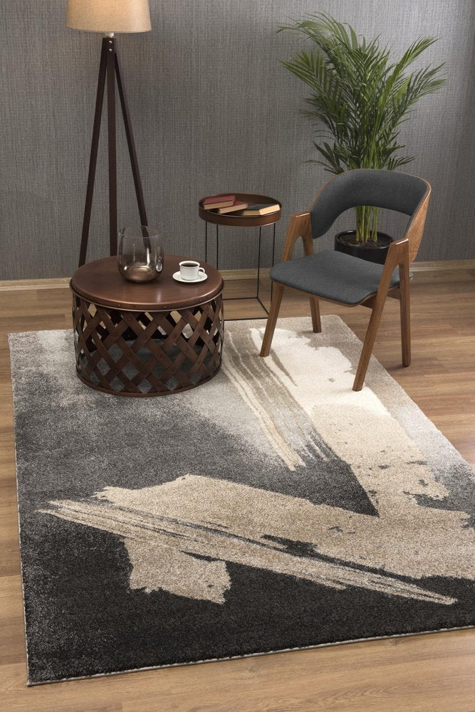 8' X 10' Gray Abstract Power Loom Area Rug