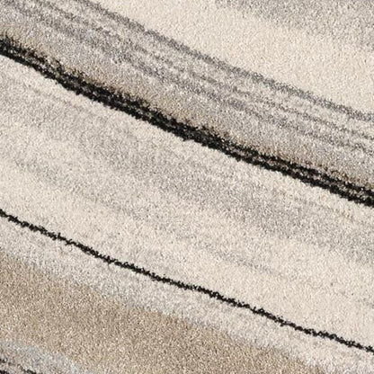 5' X 8' Cream and Tan Abstract Marble Area Rug