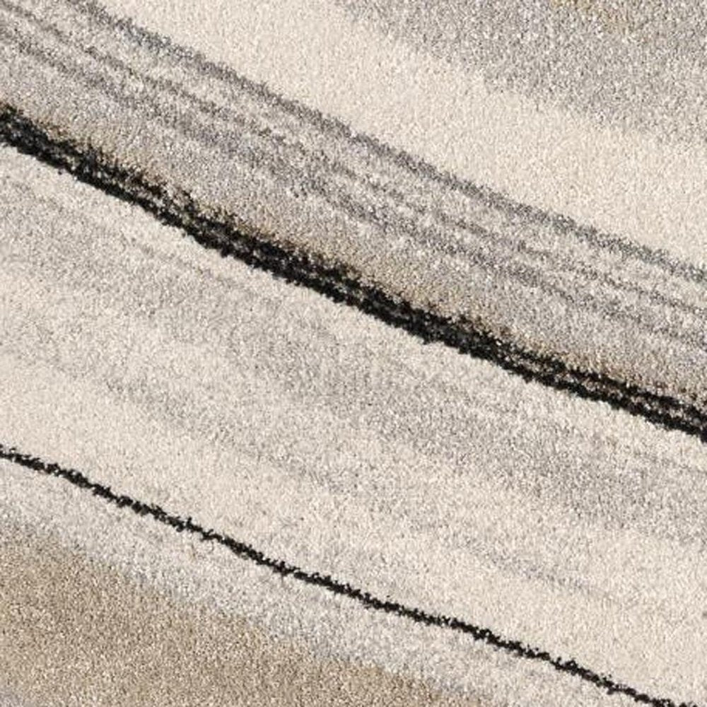 5' X 8' Cream and Tan Abstract Marble Area Rug