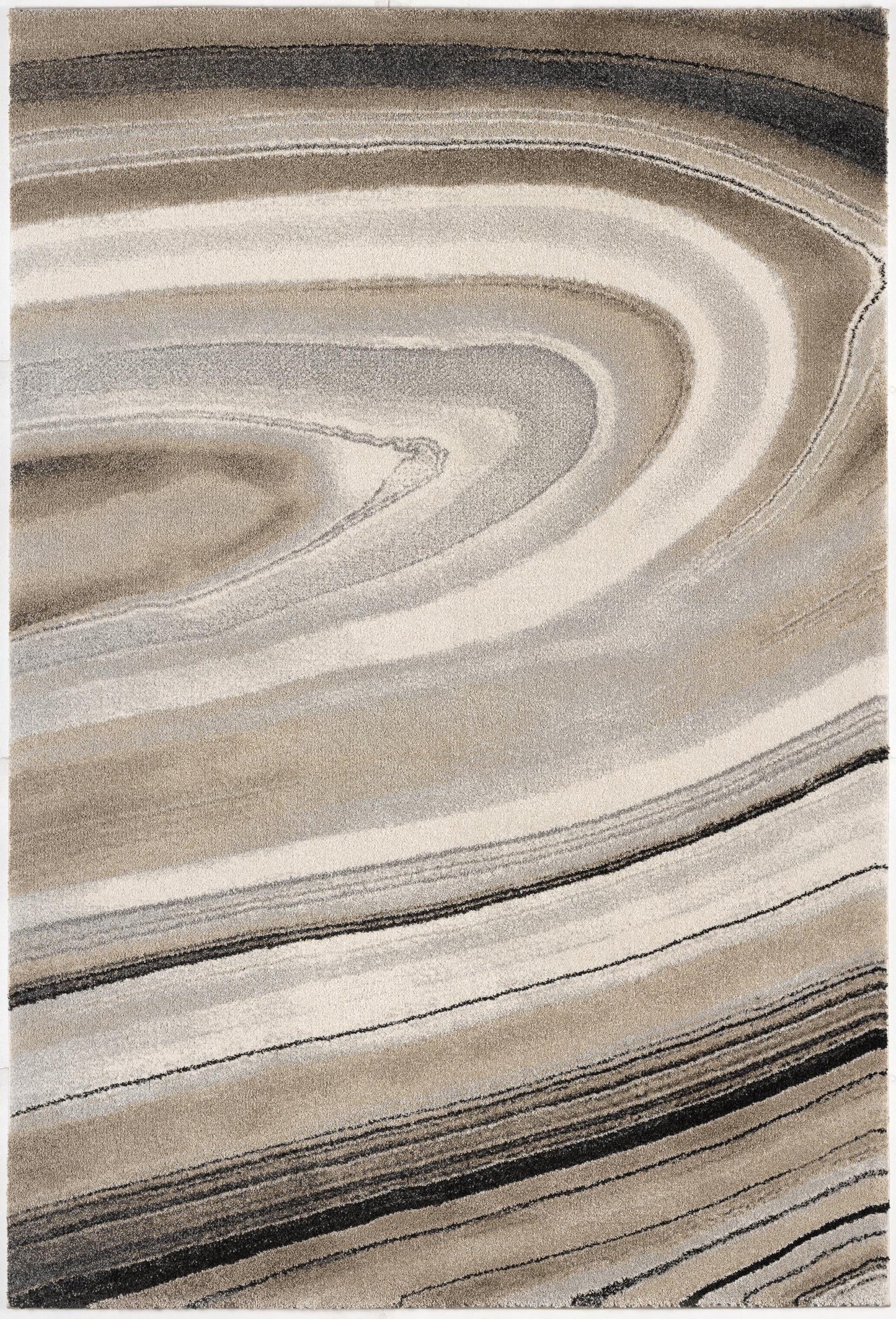 8' X 11' Cream and Tan Abstract Marble Area Rug