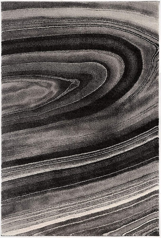 5' X 8' Dark Gray Abstract Illusional Area Rug