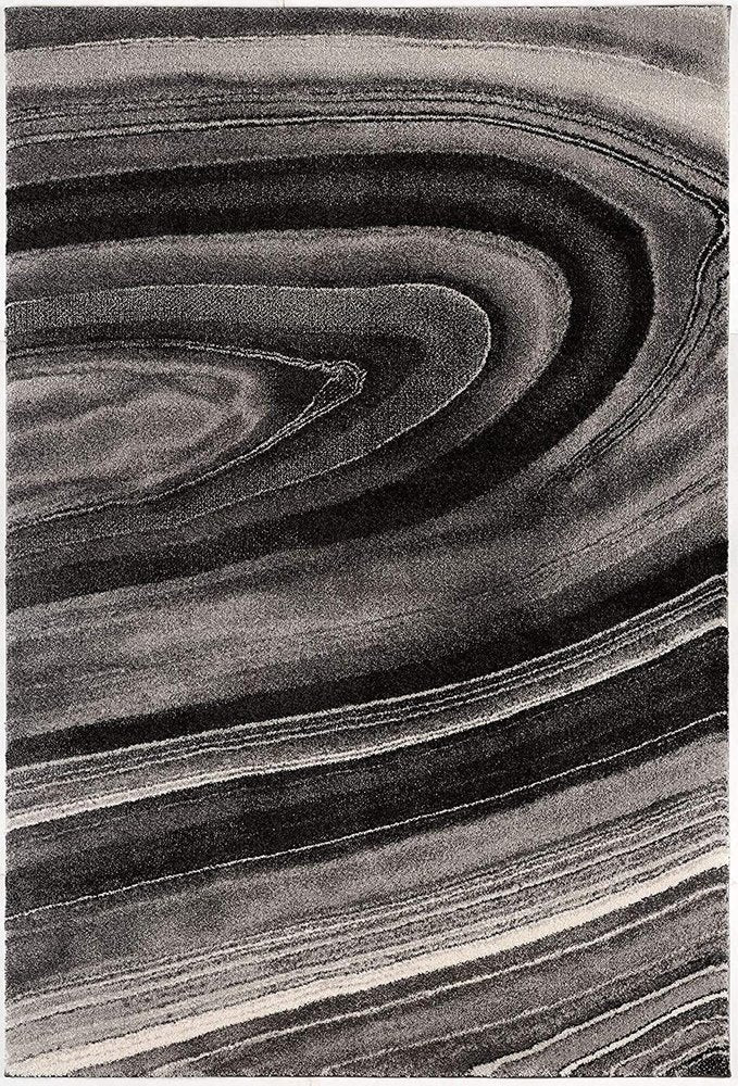 5' X 8' Dark Gray Abstract Illusional Area Rug
