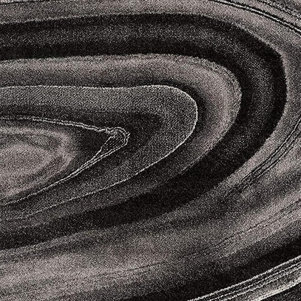 5' X 8' Dark Gray Abstract Illusional Area Rug