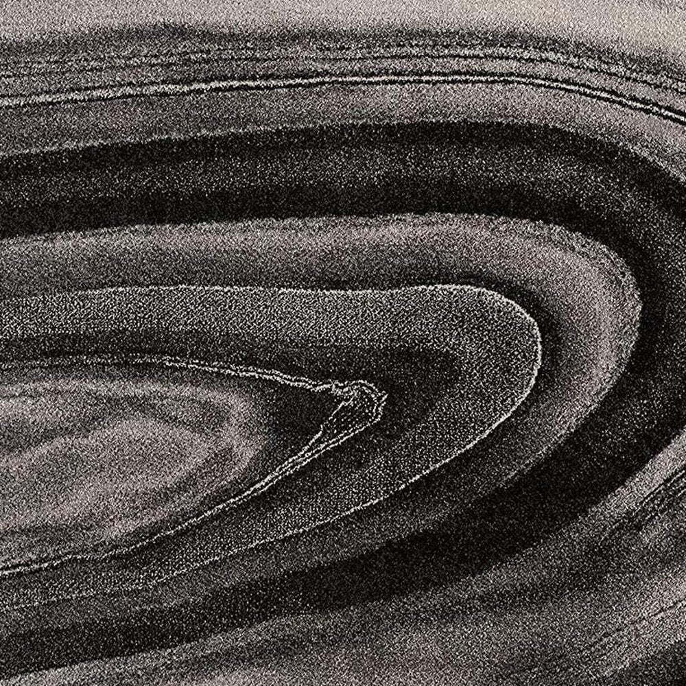 5' X 8' Dark Gray Abstract Illusional Area Rug