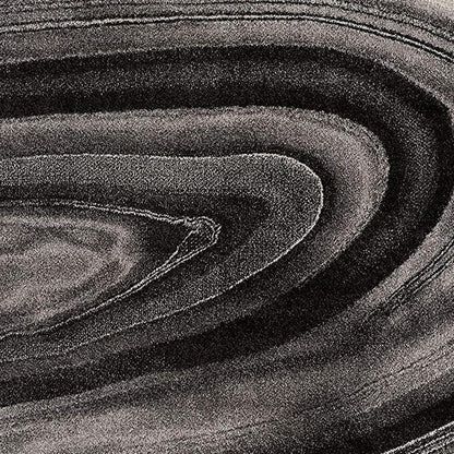 5' X 8' Dark Gray Abstract Illusional Area Rug