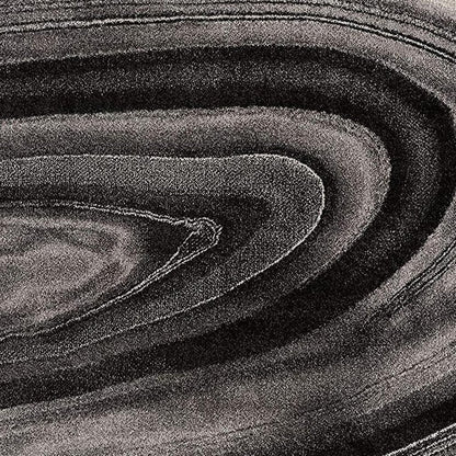 5' X 8' Dark Gray Abstract Illusional Area Rug