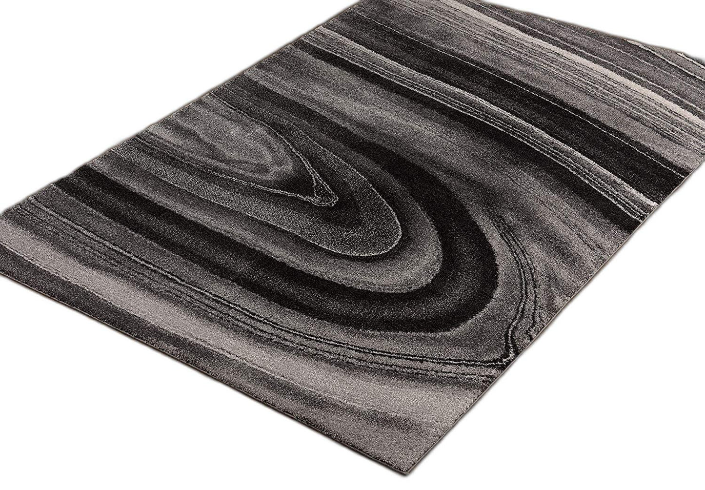 7' X 10' Dark Gray Abstract Illusional Area Rug