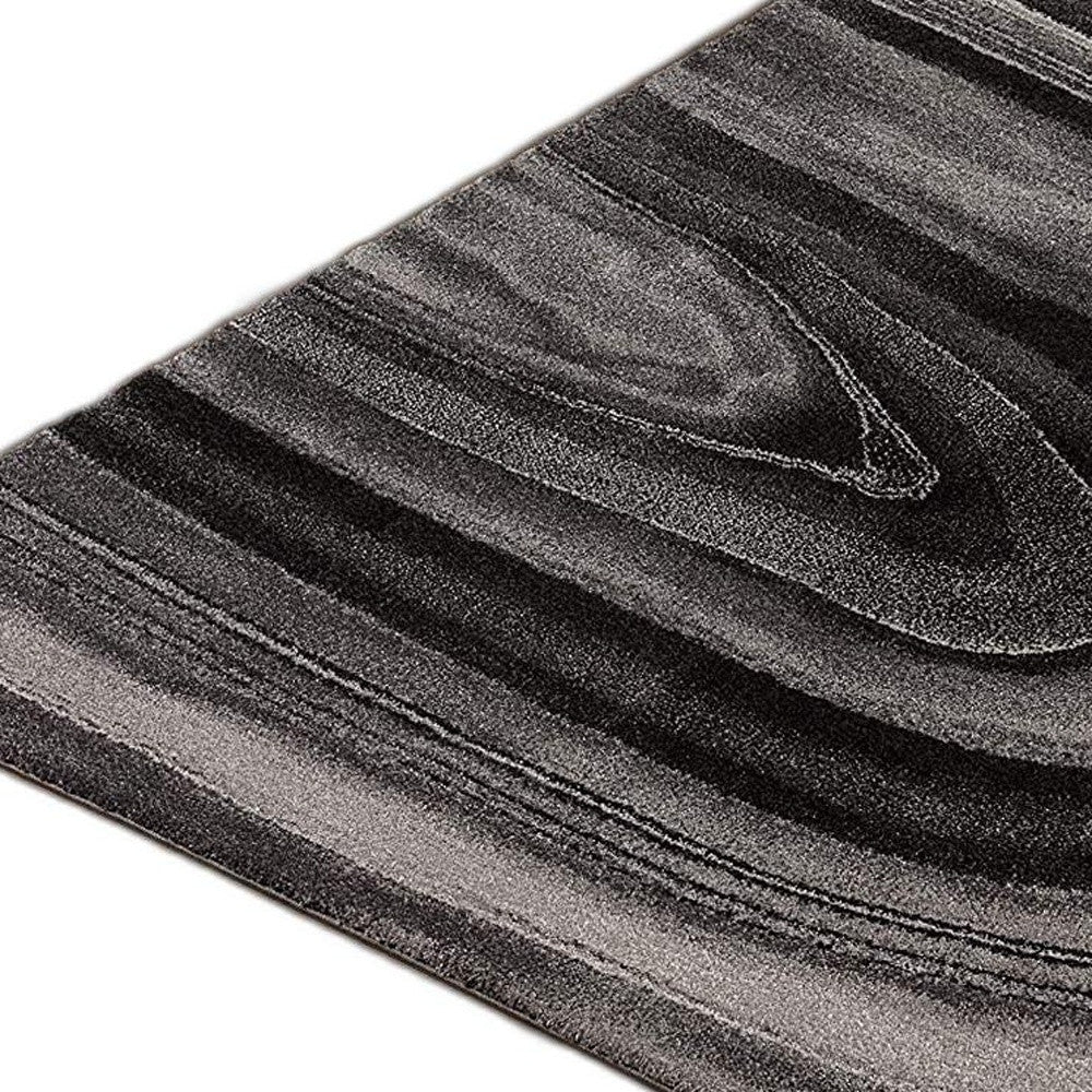 7' X 10' Dark Gray Abstract Illusional Area Rug