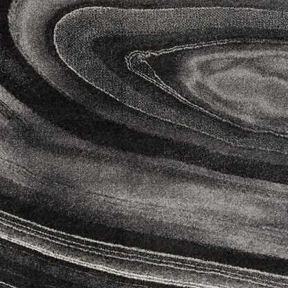 5' X 8' Dark Gray Abstract Illusional Area Rug