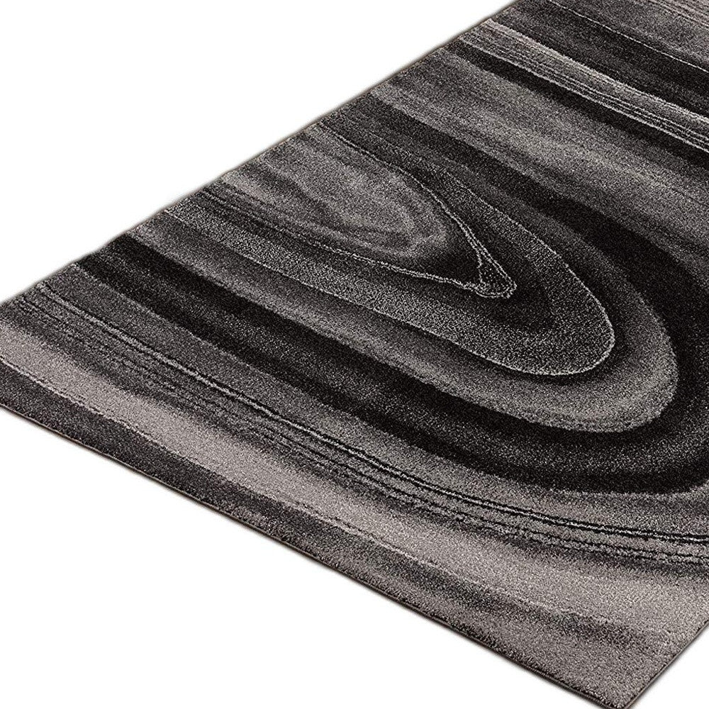 4' X 6' Dark Gray Abstract Illusional Area Rug