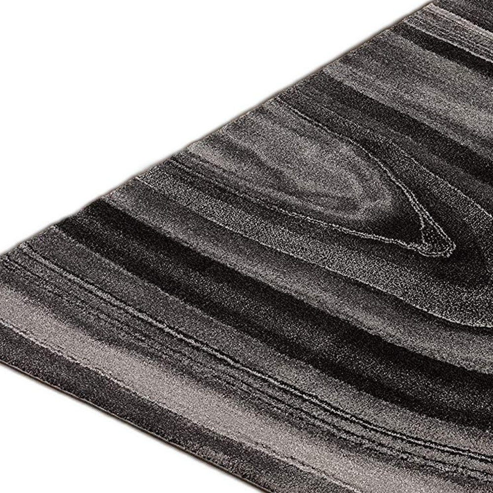 4' X 6' Dark Gray Abstract Illusional Area Rug