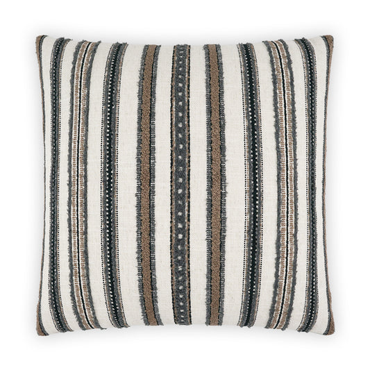 D.V. KAP HOME   24" x 24" Zoie Pillow - Grey Stripes, Global, Farmhouse    - 3950-G-2424