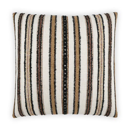 D.V. KAP HOME   24" x 24" Zoie Pillow - Umber Stripes, Global, Farmhouse    - 3950-U-2424