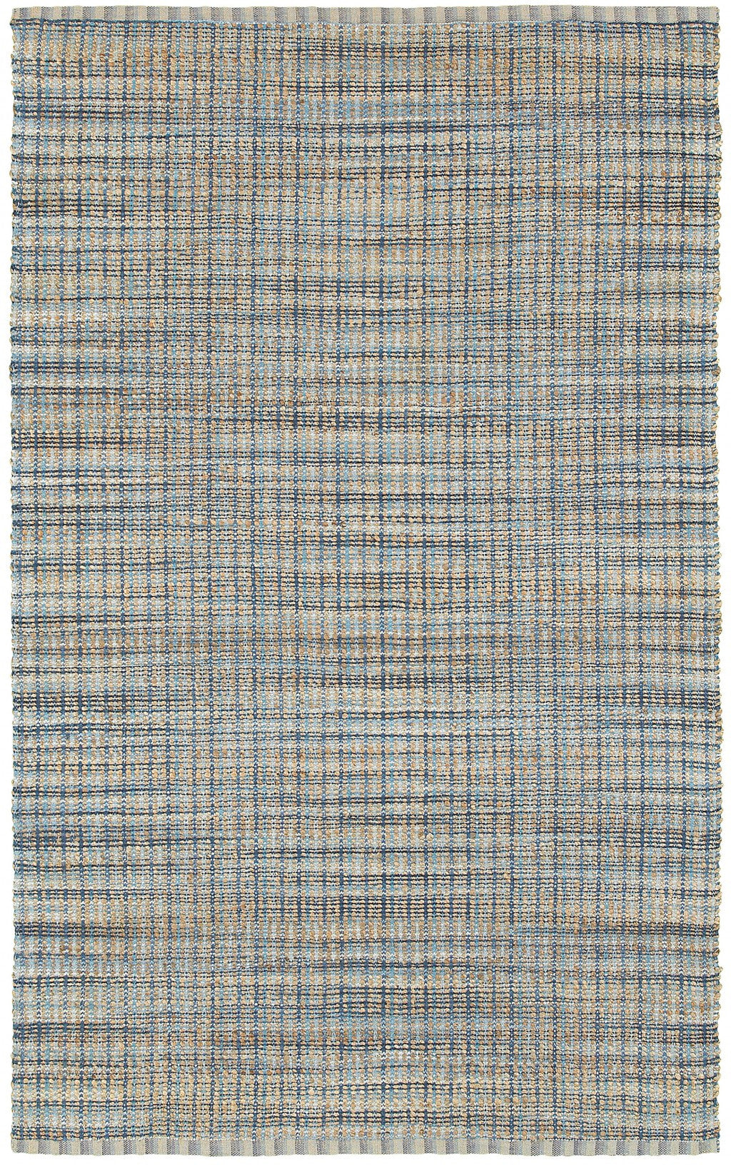 5' x 8' Blue and Ivory Hand Woven Area Rug