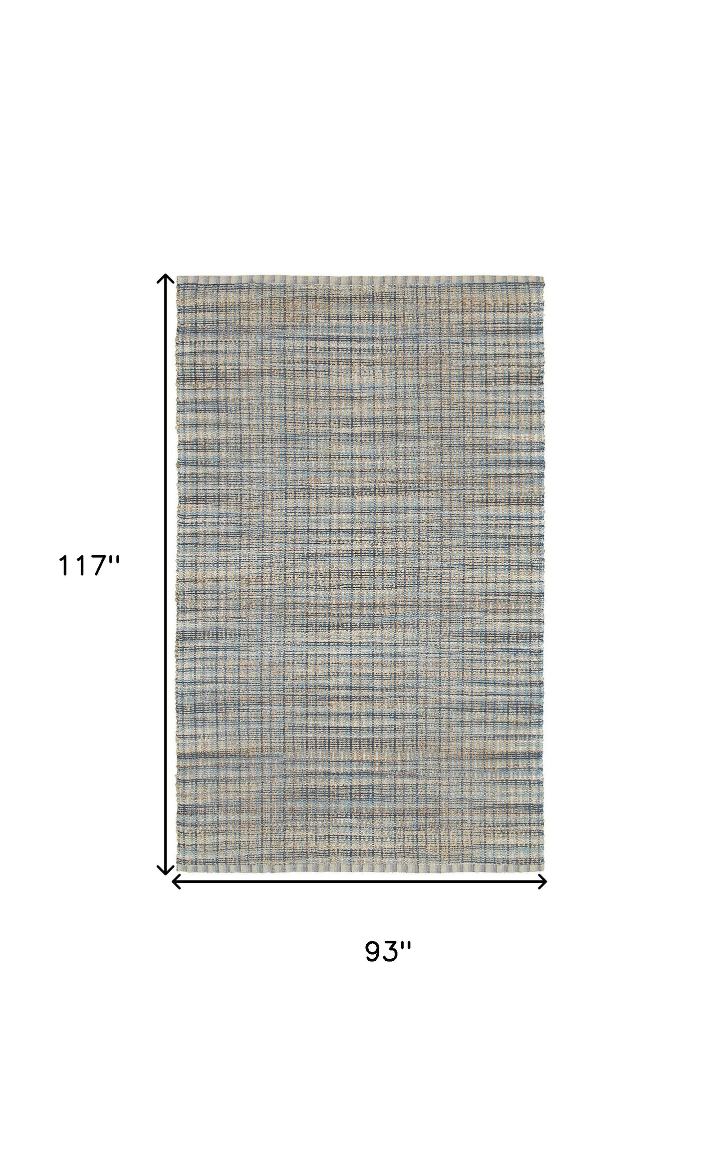 5' X 8' Blue and Ivory Hand Woven Area Rug