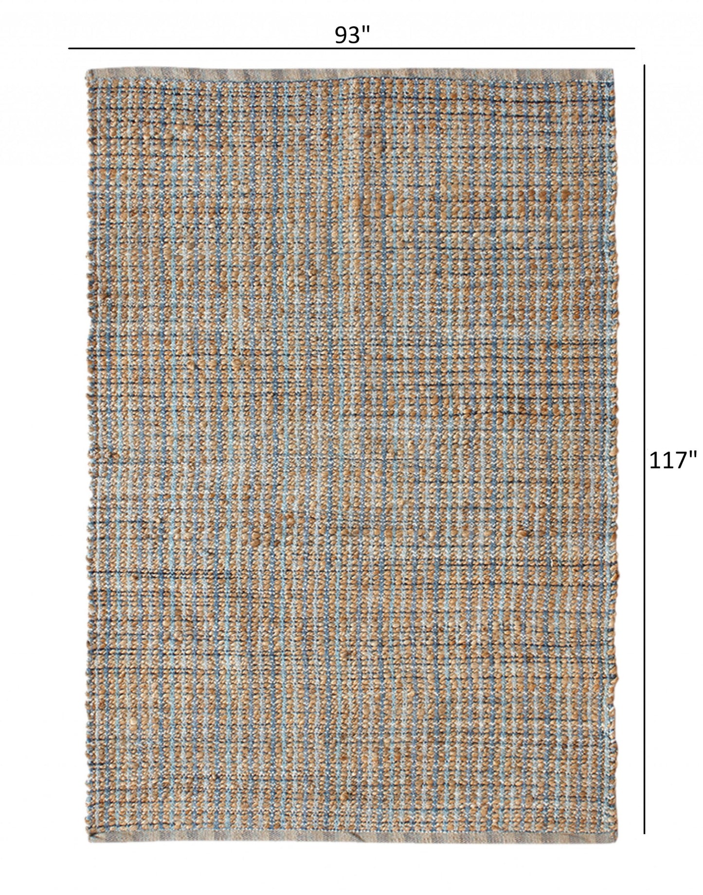 5' X 8' Blue and Ivory Hand Woven Area Rug