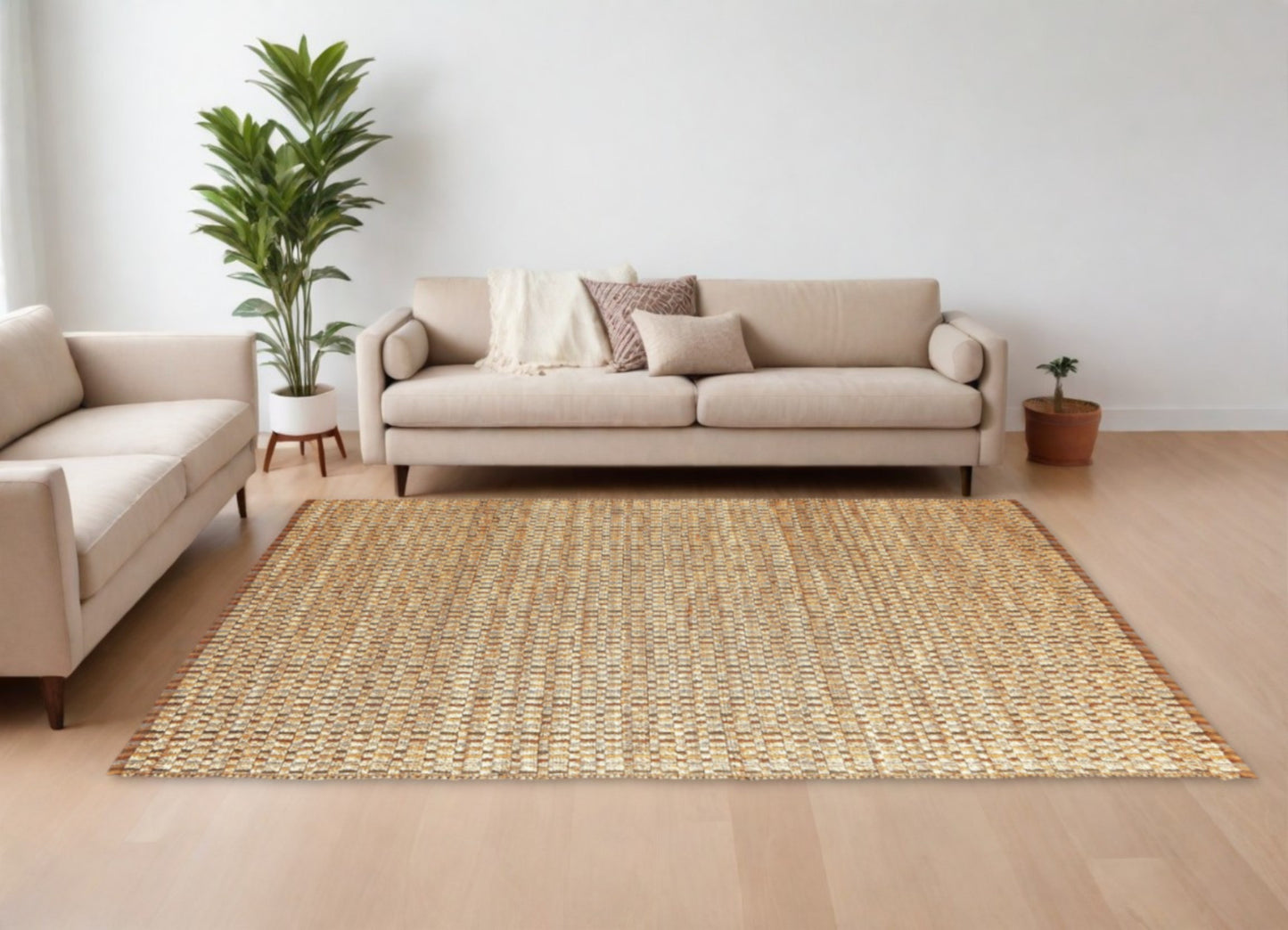 9' X 12' Tan Classic Interwoven Area Rug