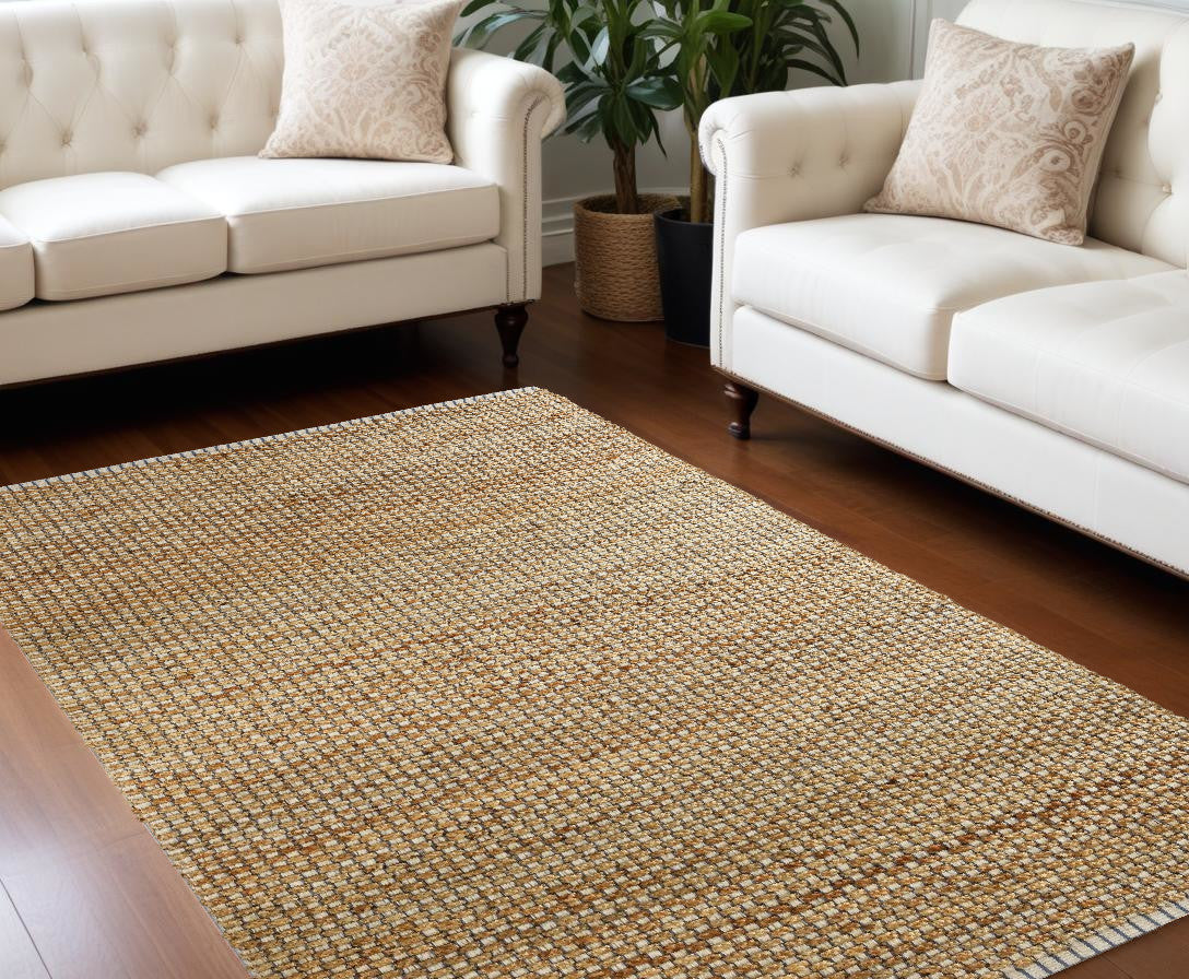 5' X 8' Natural Hand Woven Area Rug