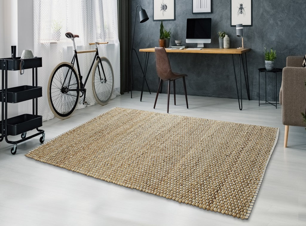 5' X 8' Natural Hand Woven Area Rug