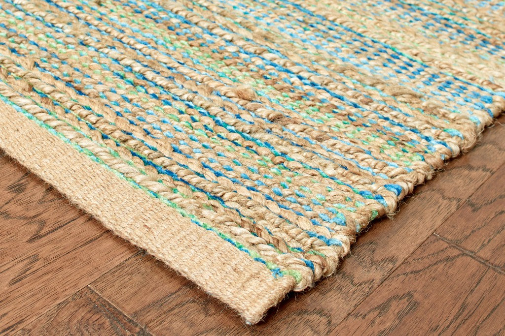 8' X 10' Multitoned Braided Jute Area Rug