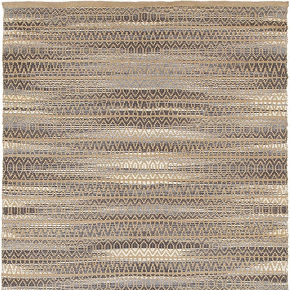9' X 12' Gray and Tan Striated Runner Rug