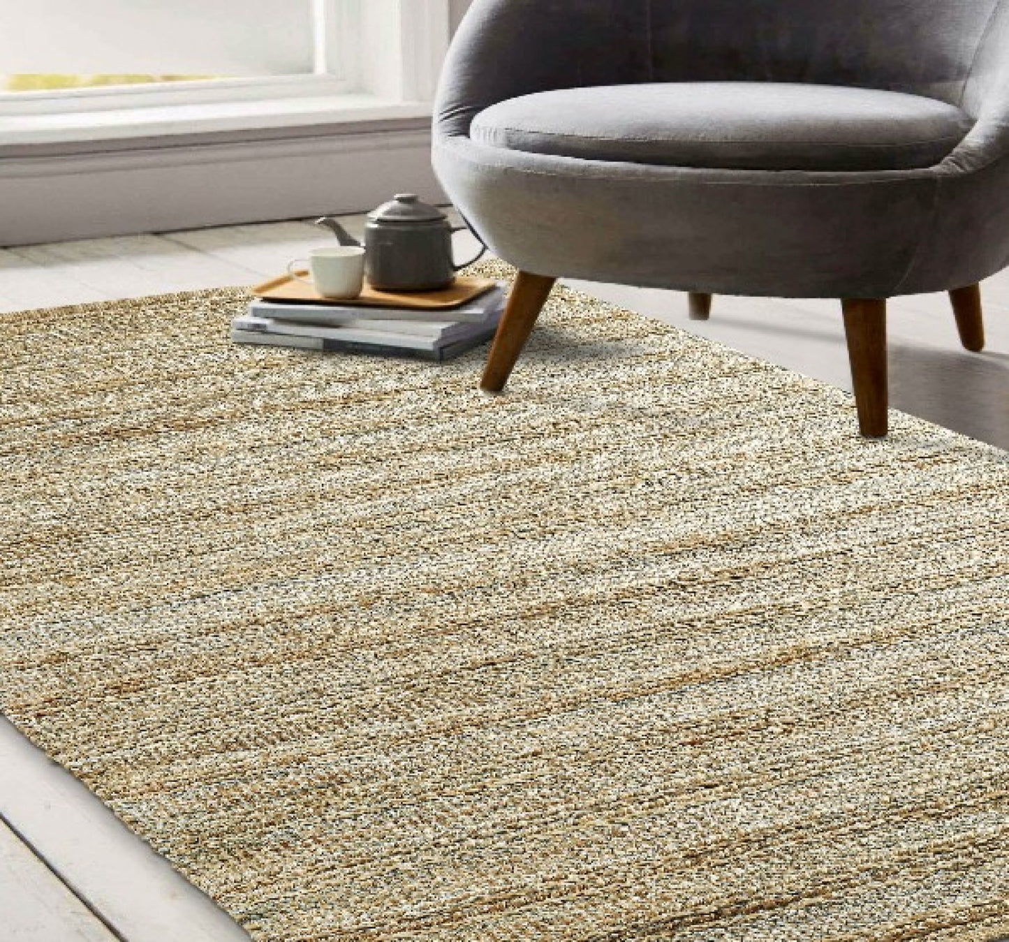 9' X 12' Natural Hand Woven Area Rug